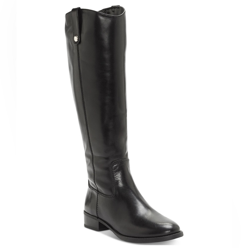 INC Fawne Leather Knee High Boots in Black